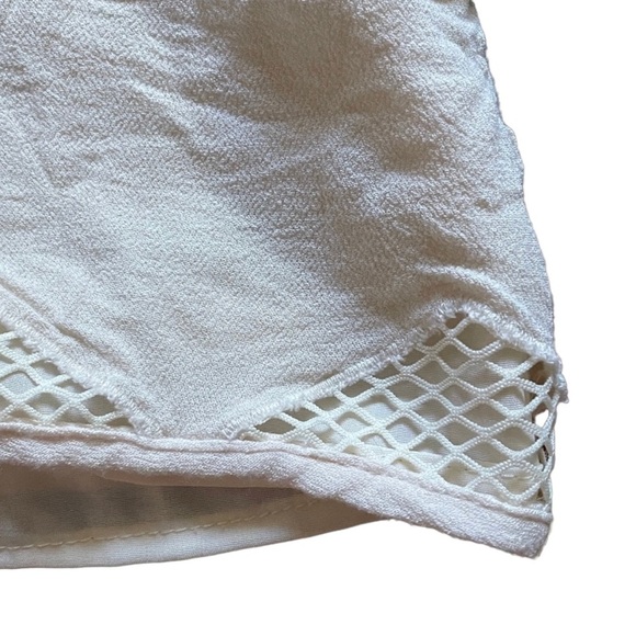 Urban Outfitters Kimchi Blue Cut-Out Mesh Shorts Ivory Size Large Festival Boho - Picture 8 of 14